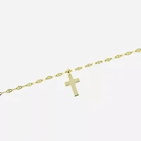 Silver Treasures Womens 14K Gold Over Silver Semisolid Cross Ankle Bracelet