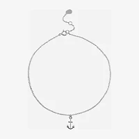 Silver Treasures Womens Sterling Silver 9 Inch Semisolid Cable Anchor Ankle Bracelet