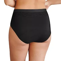 Bali Beautifully Confident With Leak Protection Womens Average + Full Figure Period + Leak Resistant High Cut Panty Dfllh1
