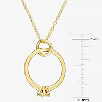 Ring Charm Womens Diamond Accent Natural White Diamond 18K Gold Over Silver 18 Inch Pendant Necklace