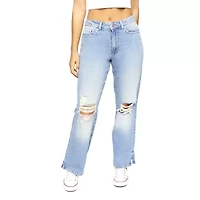 Forever 21 Juniors Stretch Fabric Womens High Rise Straight Leg Jean