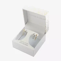 Sparkle Allure Hoop Womens Crystal 2 Pair Earring Set
