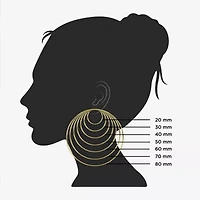 Sparkle Allure Huggie Womens Crystal 24K Rose Gold Over Brass 14mm Hoop Earrings