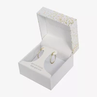 Sparkle Allure Womens Crystal 24K Gold Over Brass 20mm Hoop Earrings