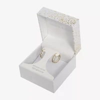 Sparkle Allure Twisted Double Womens Crystal 24K Gold Over Brass 19mm Hoop Earrings