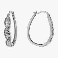 Sparkle Allure Twist Womens Crystal 34.7mm Hoop Earrings