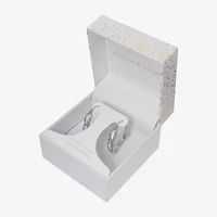 Sparkle Allure Twist Womens Crystal 34.7mm Hoop Earrings