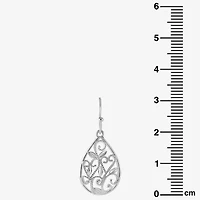 Silver Reflections Filigree Womens Pure Silver Over Brass Drop Earrings