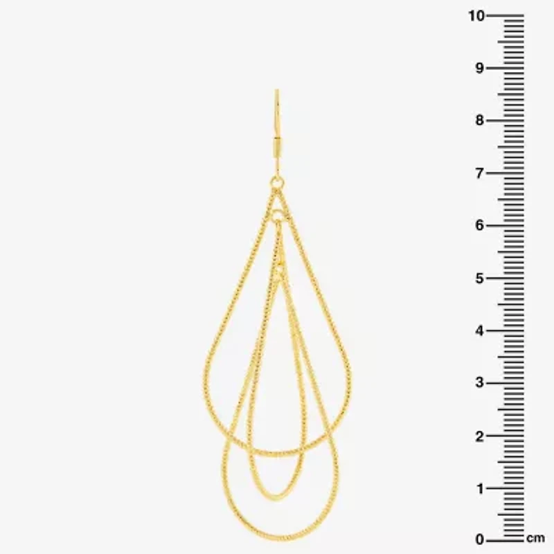 Silver Reflections Orbital Womens 14K Gold Over Brass Drop Earrings