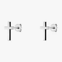 Silver Treasures Sterling Silver 9mm Cross Stud Earrings