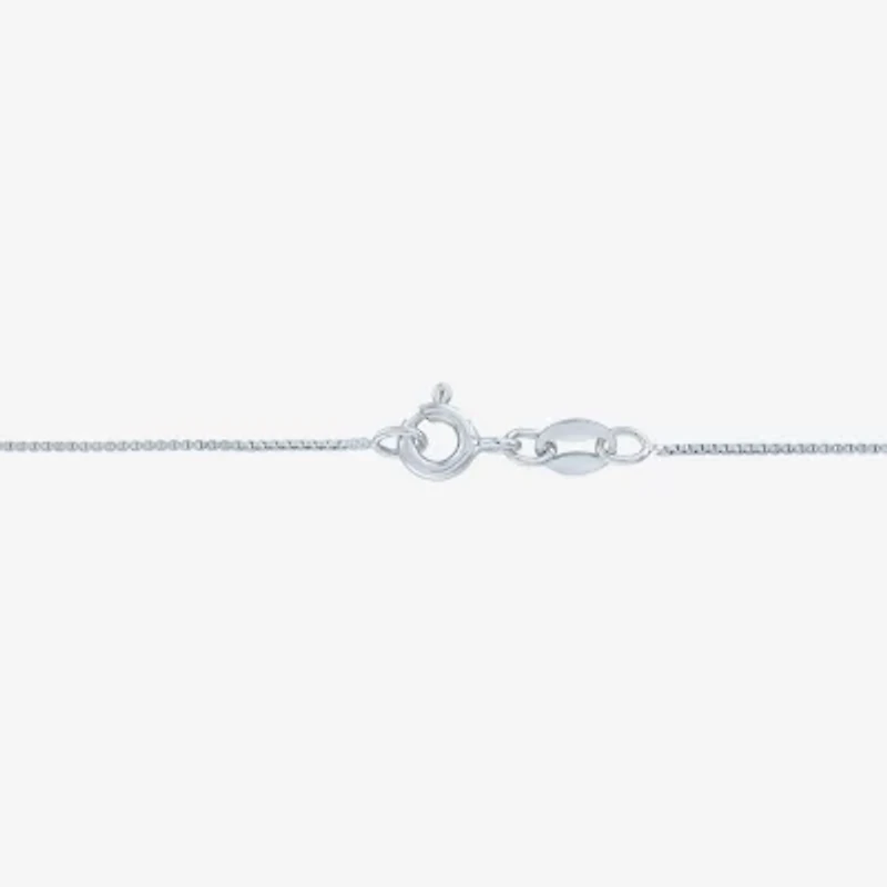 Womens Lab Created White Sapphire Sterling Silver Heart 18 Inch Pendant Necklace