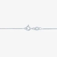 Womens Lab Created White Sapphire Sterling Silver Heart 18 Inch Pendant Necklace