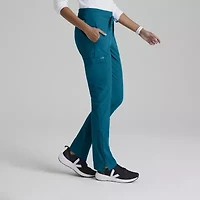 Barco One Bop597 Uplift 5-Pocket Mid-Rise Tapered Leg Womens Plus Tall Moisture Wicking Scrub Pant