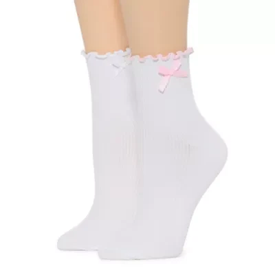 Arizona Lettuce Edge Womens 2 Pair Crew Socks