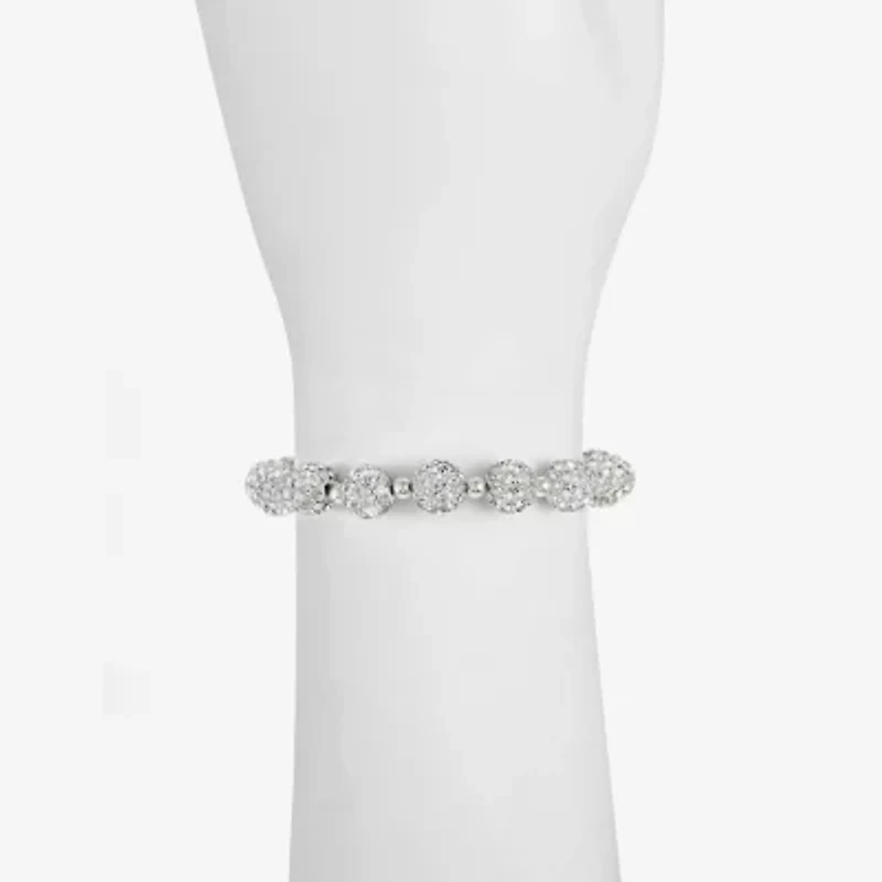 Monet Jewelry Womens Glass Round Stretch Bracelet