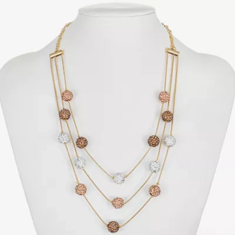 Monet Jewelry Layered Womens Glass 18 Inch Strand Necklace