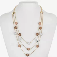 Monet Jewelry Layered Womens Glass 18 Inch Strand Necklace