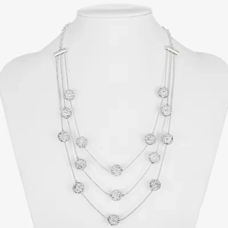 Monet Jewelry Layered Womens Glass 18 Inch Strand Necklace