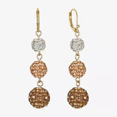 Monet Jewelry Linear Womens Glass Round Drop Earrings