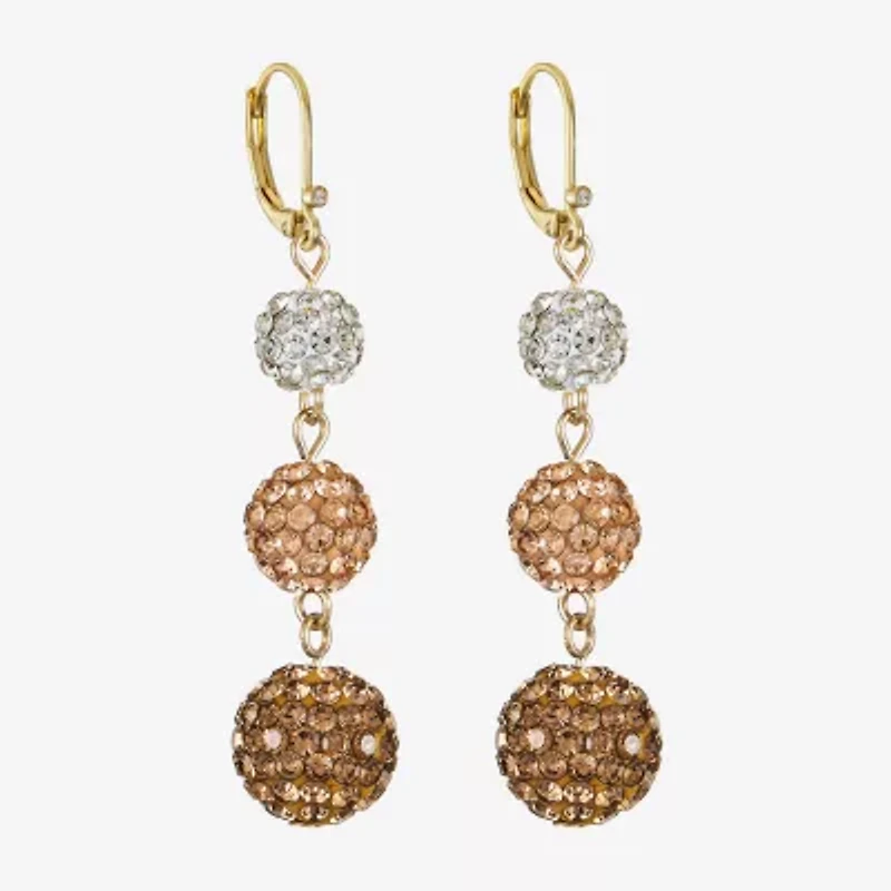 Monet Jewelry Linear Womens Glass Round Drop Earrings
