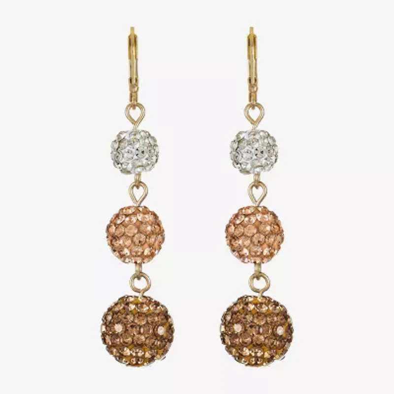 Monet Jewelry Linear Womens Glass Round Drop Earrings