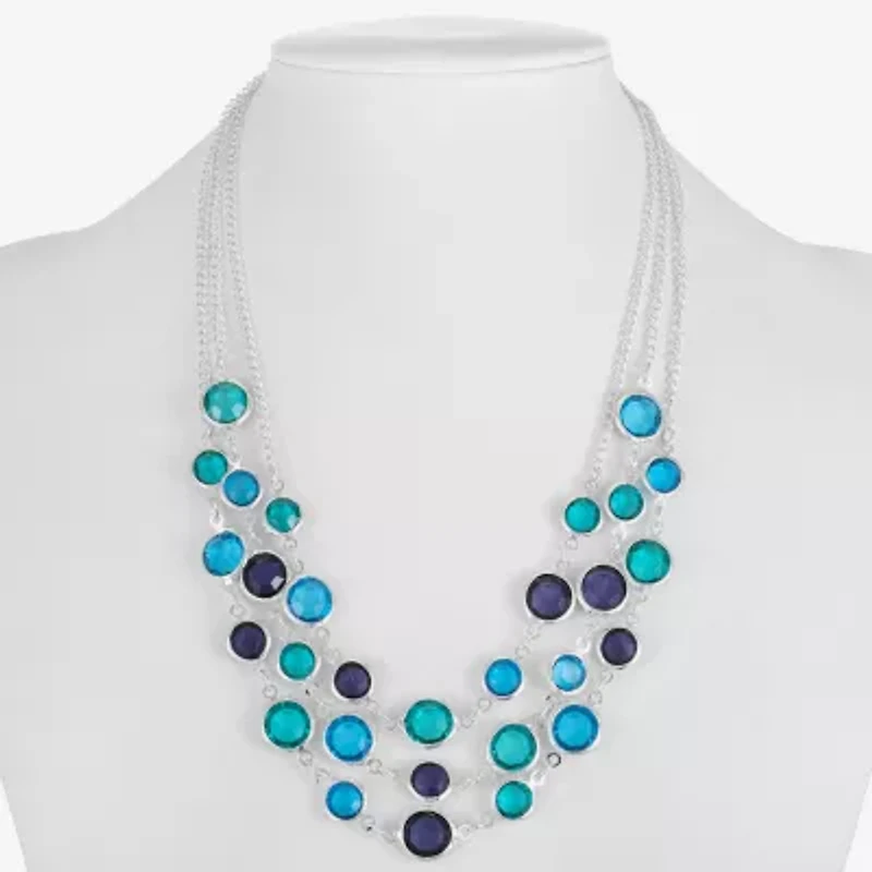 Liz Claiborne Beaded Layered Womens 17 Inch Strand Necklace