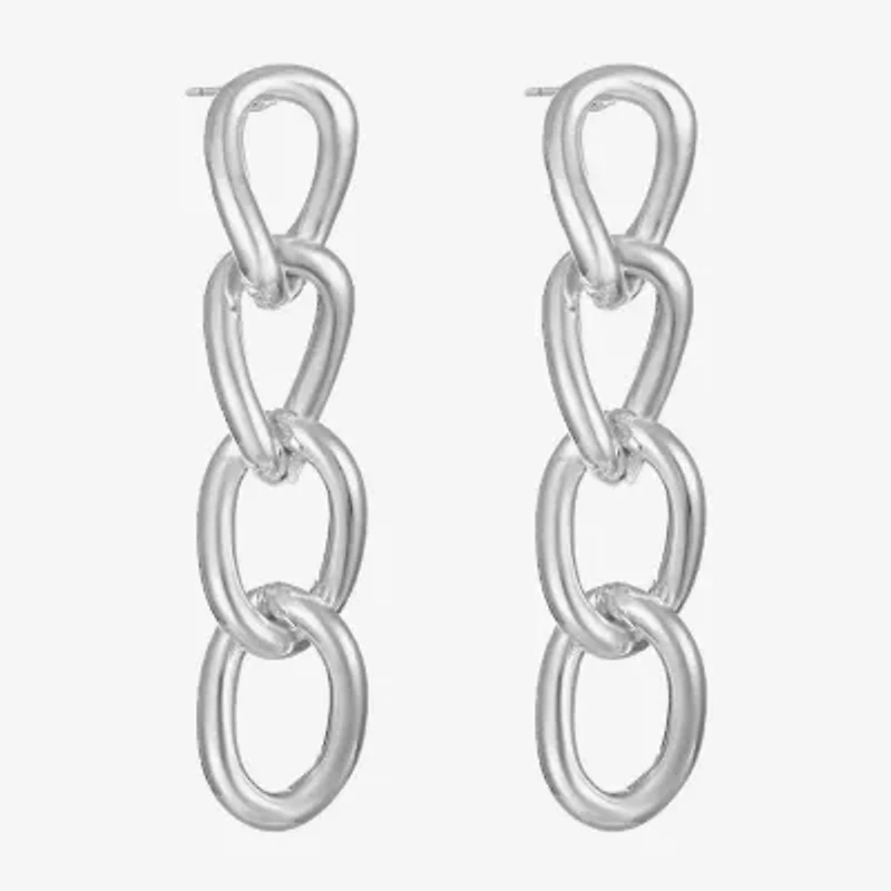 Liz Claiborne Linear Womens Glass Drop Earrings