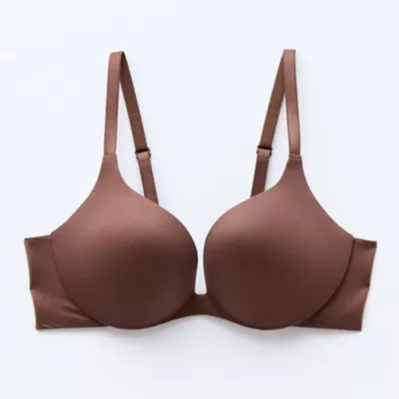 Ambrielle Everyday Underwire Push Up T-Shirt Plunge Bra-306754