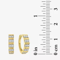 (I1-I2/G-H) Womens 1/6 CT. T.W. Lab Grown White Diamond 10K Gold 13mm Hoop Earrings