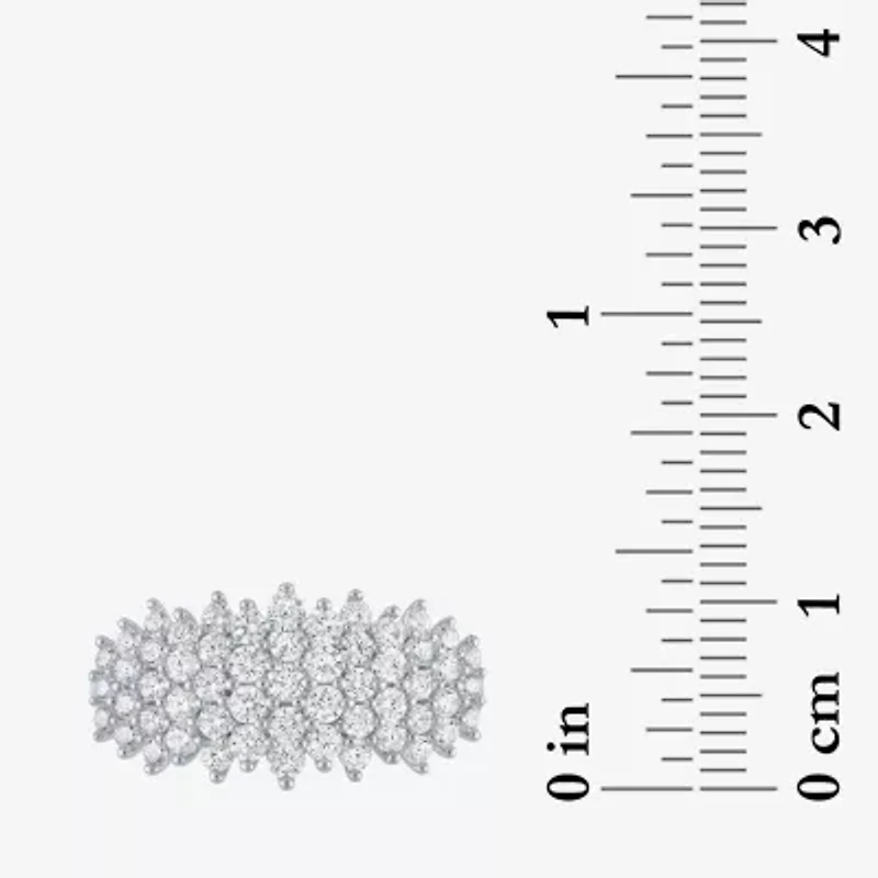 (Si2-I1/ G-H) Womens 1 CT. T.W. Lab Grown White Diamond 10K Gold Cluster Band