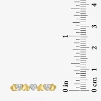 (G-H/ I1-I2) Womens Diamond Accent Lab Grown White 10K Gold Heart Band