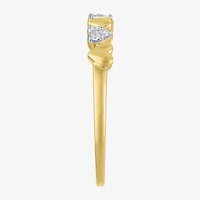(G-H/ I1-I2) Womens Diamond Accent Lab Grown White 10K Gold Heart Band