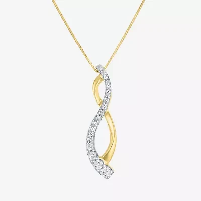 (I1-I2/G-H) Womens 1/3 CT. T.W. Lab Grown White Diamond 10K Gold 18 Inch Pendant Necklace
