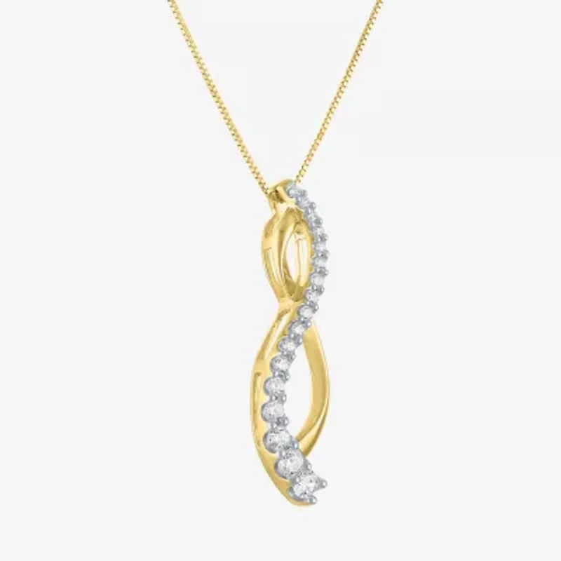 (I1-I2/G-H) Womens 1/3 CT. T.W. Lab Grown White Diamond 10K Gold 18 Inch Pendant Necklace