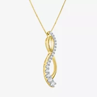 (I1-I2/G-H) Womens 1/3 CT. T.W. Lab Grown White Diamond 10K Gold 18 Inch Pendant Necklace