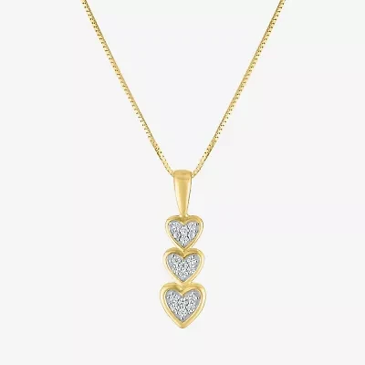 (G-H/I1-I2) Womens Diamond Accent Lab Grown White Diamond 10K Gold Heart 18 Inch Pendant Necklace