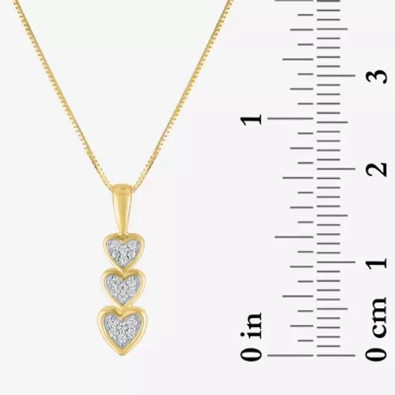 (G-H/I1-I2) Womens Diamond Accent Lab Grown White Diamond 10K Gold Heart 18 Inch Pendant Necklace