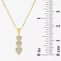 (G-H/I1-I2) Womens Diamond Accent Lab Grown White Diamond 10K Gold Heart 18 Inch Pendant Necklace