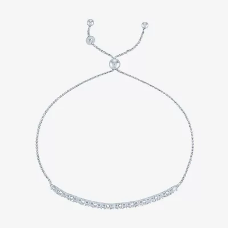 (I1-I2/ G-H) Womens 1/10 CT. T.W. Lab Grown White Diamond Sterling Silver Bolo Bracelet