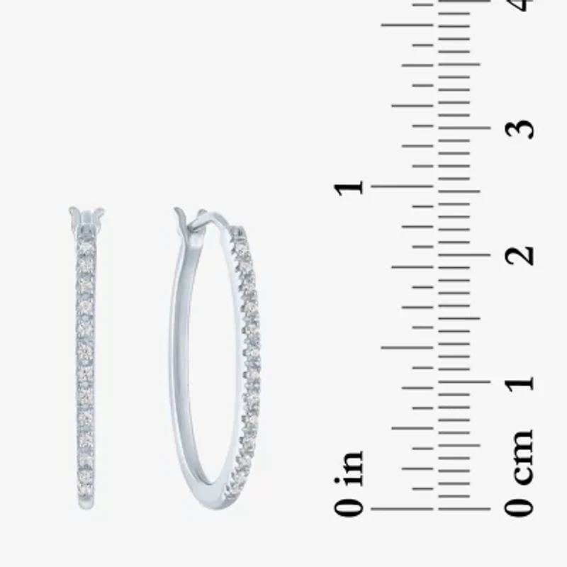 I1-I2/ G-H) Womens 1/10 CT. T.W. Lab Grown White Diamond Sterling Silver Hoop Earrings