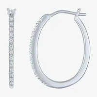 I1-I2/ G-H) Womens 1/10 CT. T.W. Lab Grown White Diamond Sterling Silver Hoop Earrings