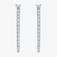 I1-I2/ G-H) Womens 1/10 CT. T.W. Lab Grown White Diamond Sterling Silver Hoop Earrings