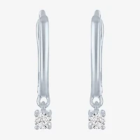 (I1-I2/ G-H) Womens 1/10 CT. T.W. Lab Grown White Diamond Sterling Silver Hoop Earrings