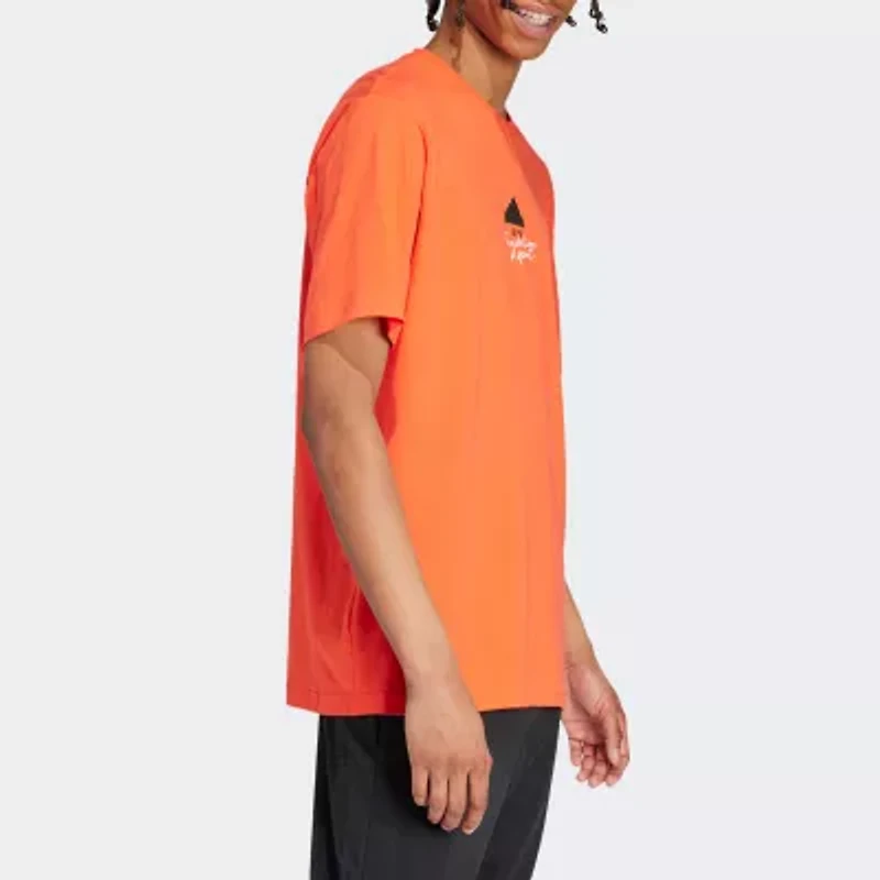 adidas Mens Crew Neck Short Sleeve Regular Fit Graphic T-Shirt