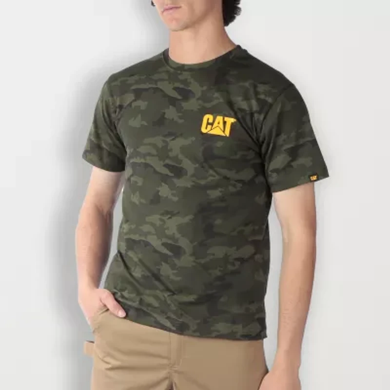 CAT Trademark Mens Crew Neck Short Sleeve Regular Fit Graphic T-Shirt