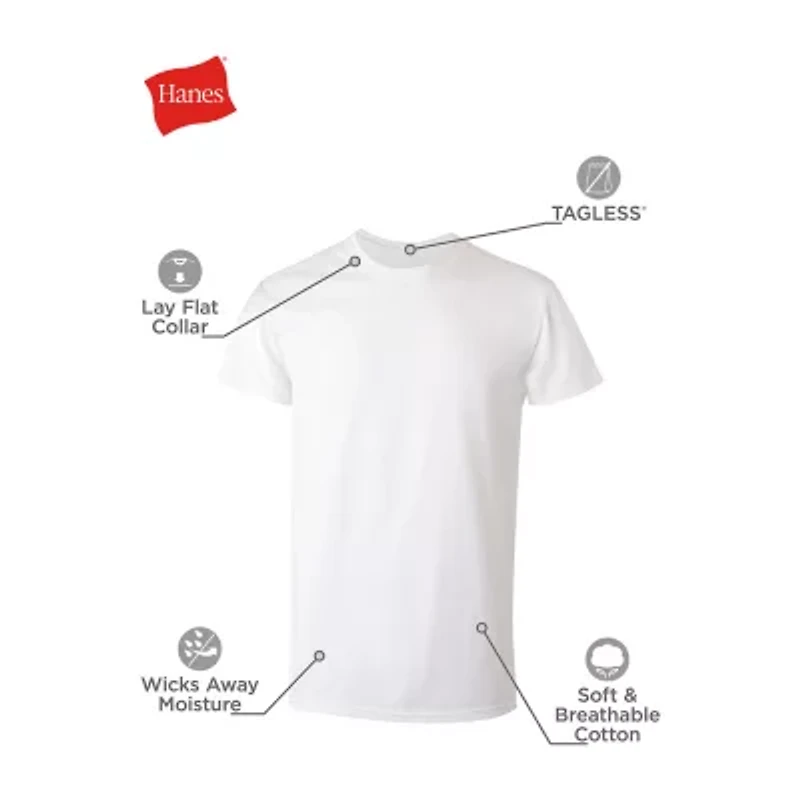 Hanes Cotton Fresh Iq Bonus Pack Mens 5 Short Sleeve Crew Neck T-Shirt