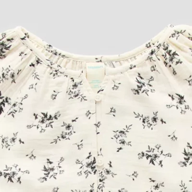 Thereabouts Little & Big Kid Girls Y Neck Long Sleeve Blouse