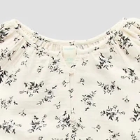 Thereabouts Little & Big Kid Girls Y Neck Long Sleeve Blouse
