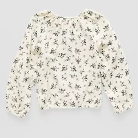 Thereabouts Little & Big Kid Girls Y Neck Long Sleeve Blouse