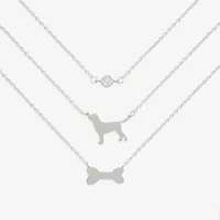 Mixit Womens Cubic Zirconia Hypoallergenic 3-pc. Necklace Set